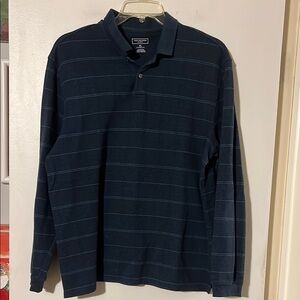 Van Heusen Men's Navy Blue long sleeve Polo Shirt